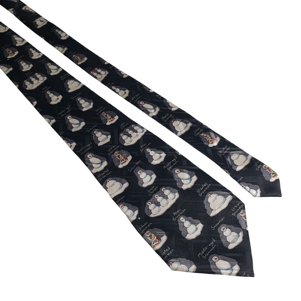 American Greetings Novelty Snowman Necktie Silk Vintage Holiday Humor Christmas
